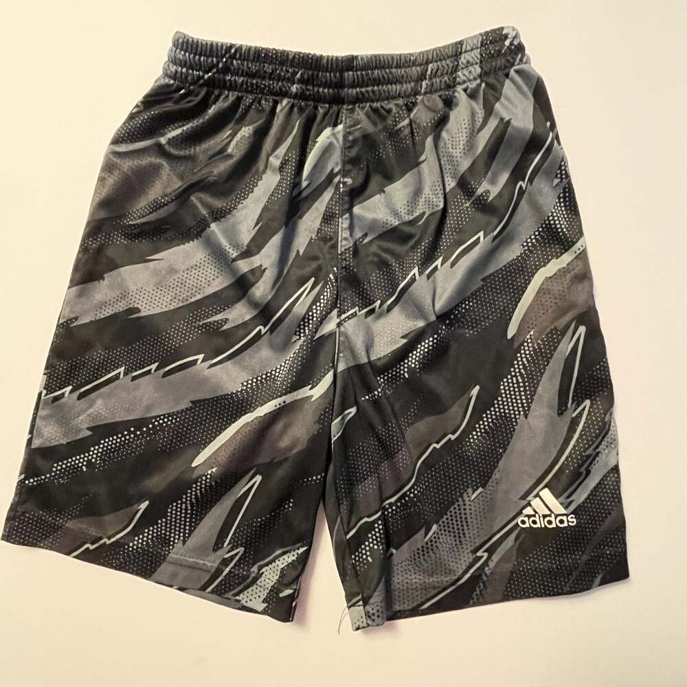 Adidas Boys Aeroready Tiger Camo Shorts Black Gray Youth Size 6